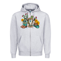 Heather Grey wheel bull skull western cowboy Zipper Hoodie - AdoDesignShop