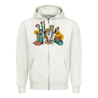 Oatmeal Heather wheel bull skull western cowboy Zipper Hoodie - AdoDesignShop