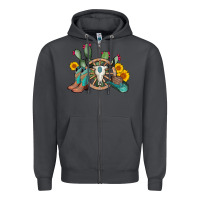 Smoke wheel bull skull western cowboy Zipper Hoodie - AdoDesignShop