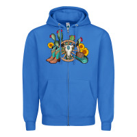 True Royal wheel bull skull western cowboy Zipper Hoodie - AdoDesignShop