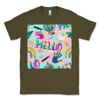 Army Green hello kindergarten seamless pattern Classic Tee - BundleAndBundleShop