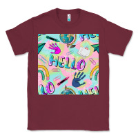Burgundy hello kindergarten seamless pattern Classic Tee - BundleAndBundleShop