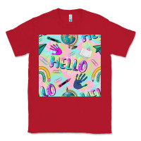 Red hello kindergarten seamless pattern Classic Tee - BundleAndBundleShop