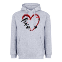 Heather Grey valentines day heart Heavyweight Hoodie - MaliasSmallBusiness