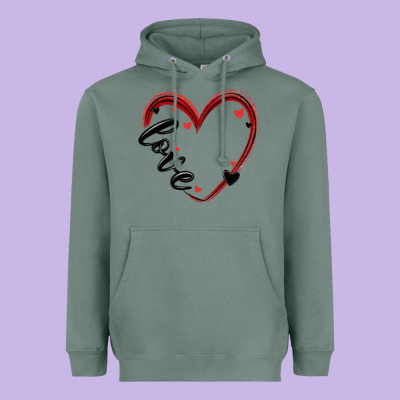Valentines Day Heart Heavyweight Hoodie Designed By Maliassmallbusiness