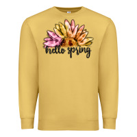 Antique Gold hello spring Premium Sweatshirt - MaliasSmallBusiness