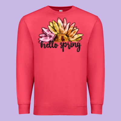 Hello Spring Premium Sweatshirt Designed By Maliassmallbusiness