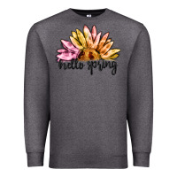 Charcoal Heather hello spring Premium Sweatshirt - MaliasSmallBusiness