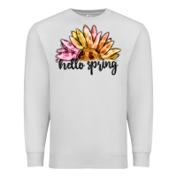 Dove Grey hello spring Premium Sweatshirt - MaliasSmallBusiness