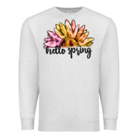 Oatmeal Heather hello spring Premium Sweatshirt - MaliasSmallBusiness