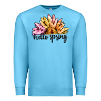 Ocean Blue hello spring Premium Sweatshirt - MaliasSmallBusiness