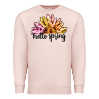 Pale Pink hello spring Premium Sweatshirt - MaliasSmallBusiness