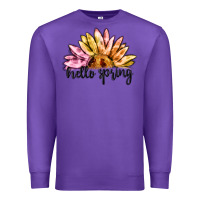 Purple hello spring Premium Sweatshirt - MaliasSmallBusiness