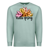Seafoam hello spring Premium Sweatshirt - MaliasSmallBusiness