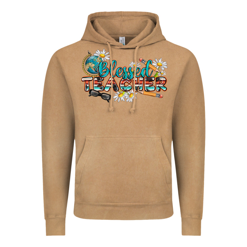 Blessed Teacher Vintage Hoodie by texasbilliewilder | Teevron