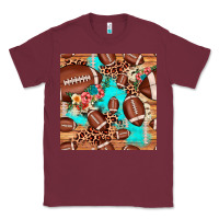 Burgundy football leopard cowhide seamless pattern Classic Tee - JahusDesignShop