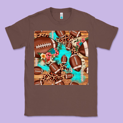 Football Leopard Cowhide Seamless Pattern Classic Tee Designed By Jahusdesignshop