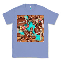 Colony Blue football leopard cowhide seamless pattern Classic Tee - JahusDesignShop
