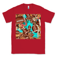Red football leopard cowhide seamless pattern Classic Tee - JahusDesignShop