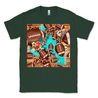 Sports Green football leopard cowhide seamless pattern Classic Tee - JahusDesignShop