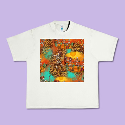 Western Skeleton Seamless Pattern Urban Heavy Tee Designed By Hra Design Shop