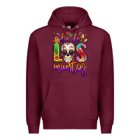 Burgundy dia de los muertos Premium Hoodie - LillyAllenDesigns