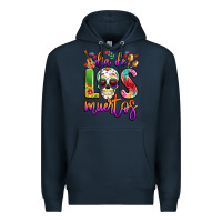 Navy dia de los muertos Premium Hoodie - LillyAllenDesigns