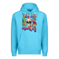 Ocean Blue dia de los muertos Premium Hoodie - LillyAllenDesigns