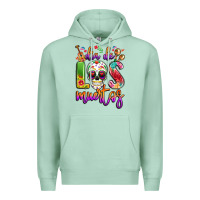 Seafoam dia de los muertos Premium Hoodie - LillyAllenDesigns