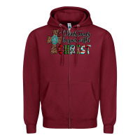 Burgundy christmas begins with christ Zipper Hoodie - AdoDesignShop