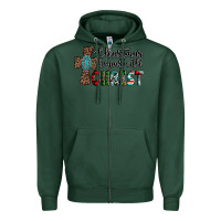 Sports Green christmas begins with christ Zipper Hoodie - AdoDesignShop