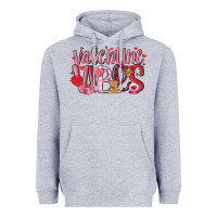 Heather Grey valentine vibes Heavyweight Hoodie - MaliasSmallBusiness