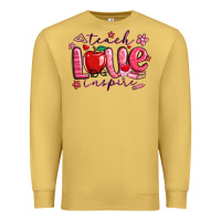 Antique Gold teach love inspire valentines day Premium Sweatshirt - MaliasSmallBusiness
