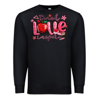 Black teach love inspire valentines day Premium Sweatshirt - MaliasSmallBusiness