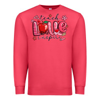 Cardinal teach love inspire valentines day Premium Sweatshirt - MaliasSmallBusiness