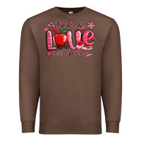 Chestnut teach love inspire valentines day Premium Sweatshirt - MaliasSmallBusiness