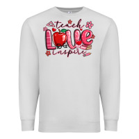 Dove Grey teach love inspire valentines day Premium Sweatshirt - MaliasSmallBusiness