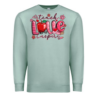 Seafoam teach love inspire valentines day Premium Sweatshirt - MaliasSmallBusiness