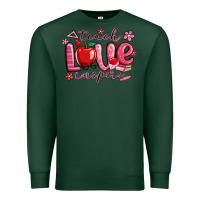 Sports Green teach love inspire valentines day Premium Sweatshirt - MaliasSmallBusiness