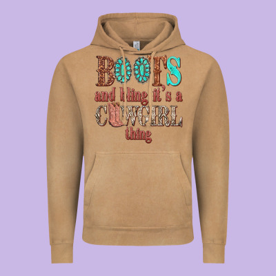 Boots And Bling Its A Cowgirl Thing Vintage Hoodie Designed By Texasbilliewilder