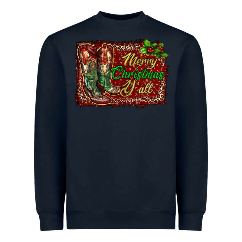 Merry Christmas Y'all Boots Heavyweight Sweatshirt by RanaPortraitStore | Teevron