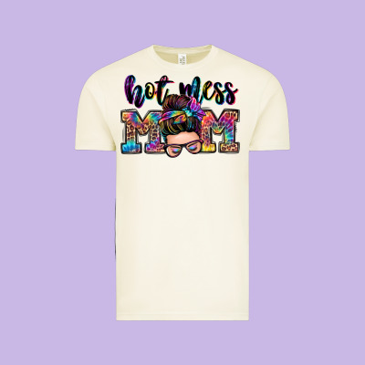 Hot Mess Mom Messy Bun Vintage Tee Designed By Zillion Design Studio