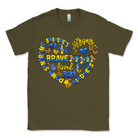 Army Green down syndrome awareness heart Classic Tee - Artiststas