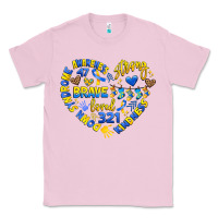 Bubblegum Pink down syndrome awareness heart Classic Tee - Artiststas