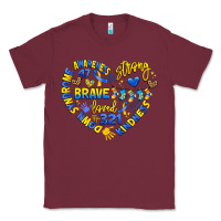 Burgundy down syndrome awareness heart Classic Tee - Artiststas