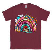 Burgundy school rainbow Classic Tee - AdoDesignShop