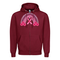 Burgundy breast cancer rainbow Zipper Hoodie - AdoDesignShop