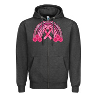 Charcoal Heather breast cancer rainbow Zipper Hoodie - AdoDesignShop