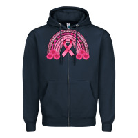 Navy breast cancer rainbow Zipper Hoodie - AdoDesignShop
