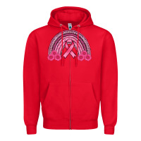 Red breast cancer rainbow Zipper Hoodie - AdoDesignShop